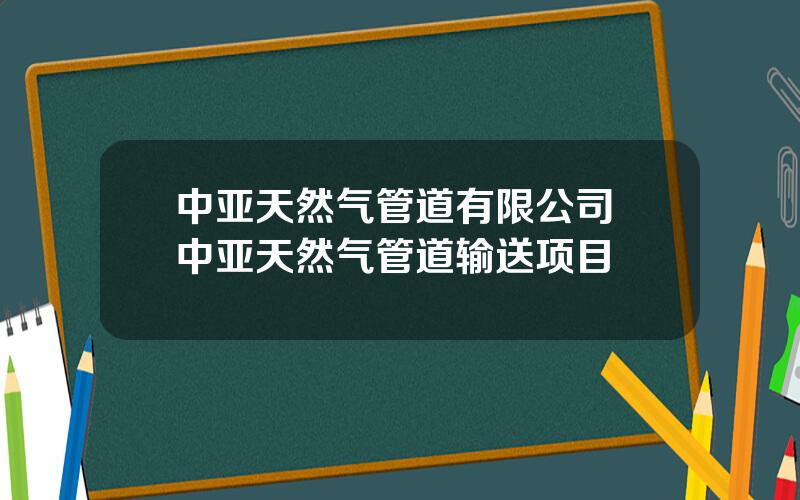 中亚天然气管道有限公司 中亚天然气管道输送项目